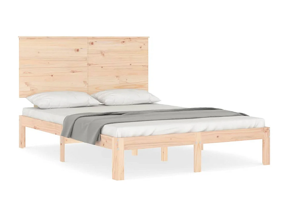 Cama -140x200 cm con cabecero madera maciza YOE17752