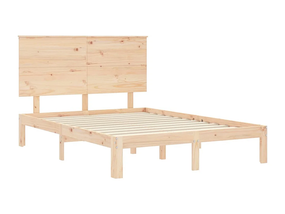 Cama -140x200 cm con cabecero madera maciza YOE17752