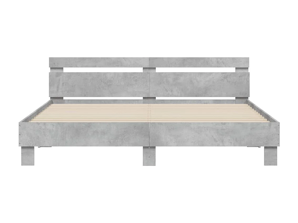 Lit-200x200 cm + tête de lit gris béton HOQW17895