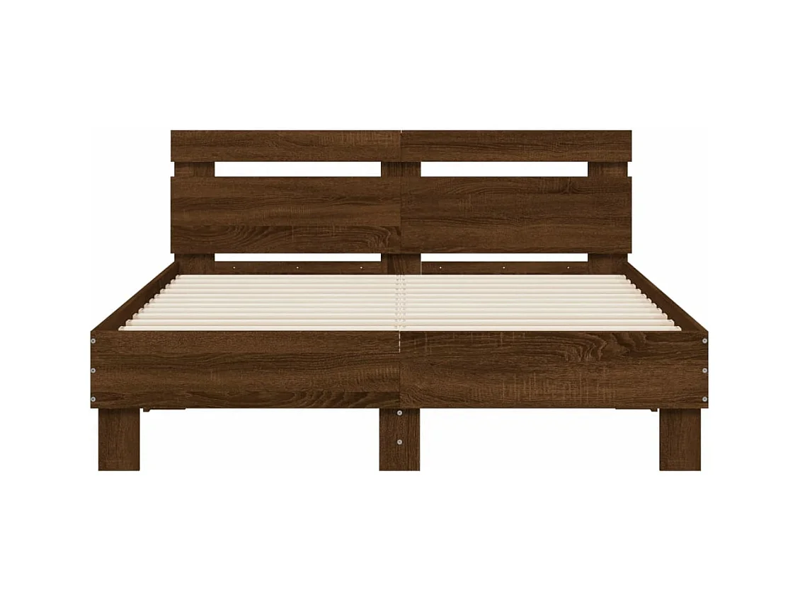 Lit-120x200 cm + tête de lit chêne marron HOQW18814