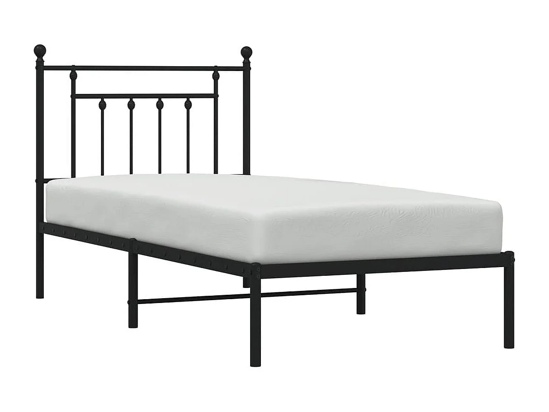 Cama com cabeceira 90x190 cm metal preto PT684415