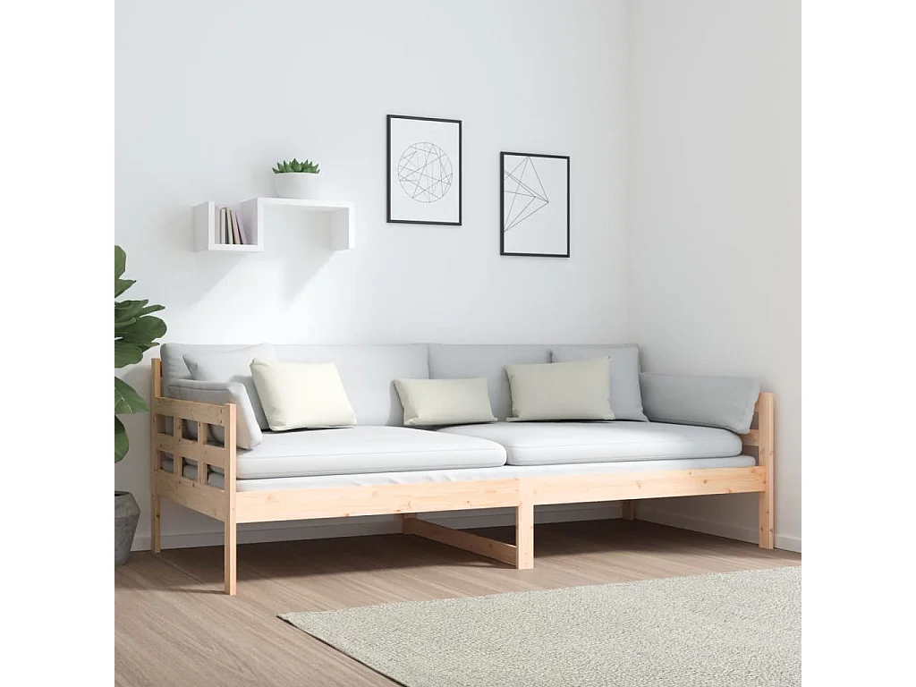 Lit-90x200 cm de jour Bois massif de pin HOQW84457