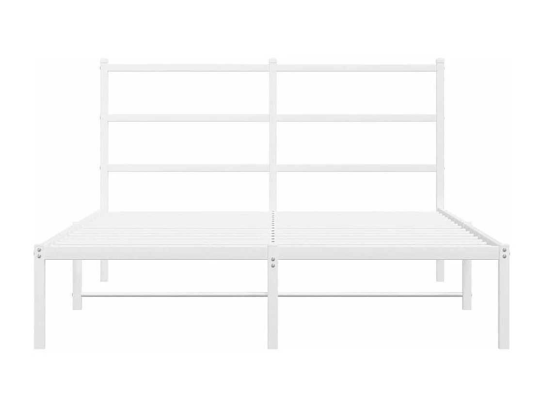 Lit-135x190 cm métal + tête de lit blanc HOQW80123