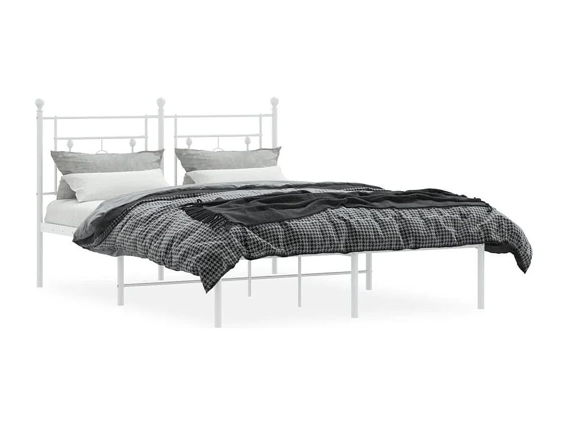 Cama com cabeceira 135x190 cm metal branco PT571075