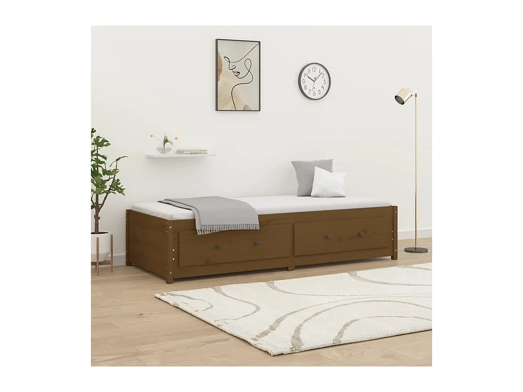 Lit-80x200 cm de jour Marron miel Bois de pin massif HOQW56780