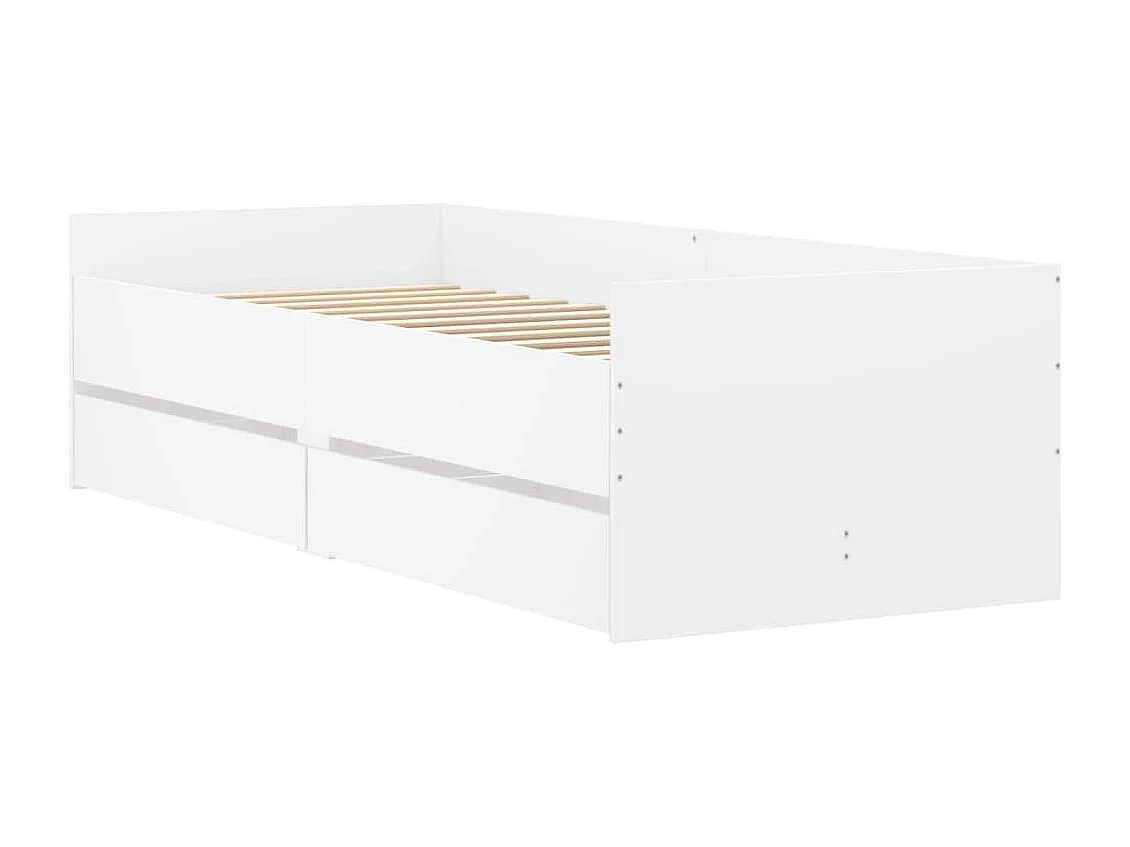 Lit-90x200 cm + tiroirs blanc HOQW79654
