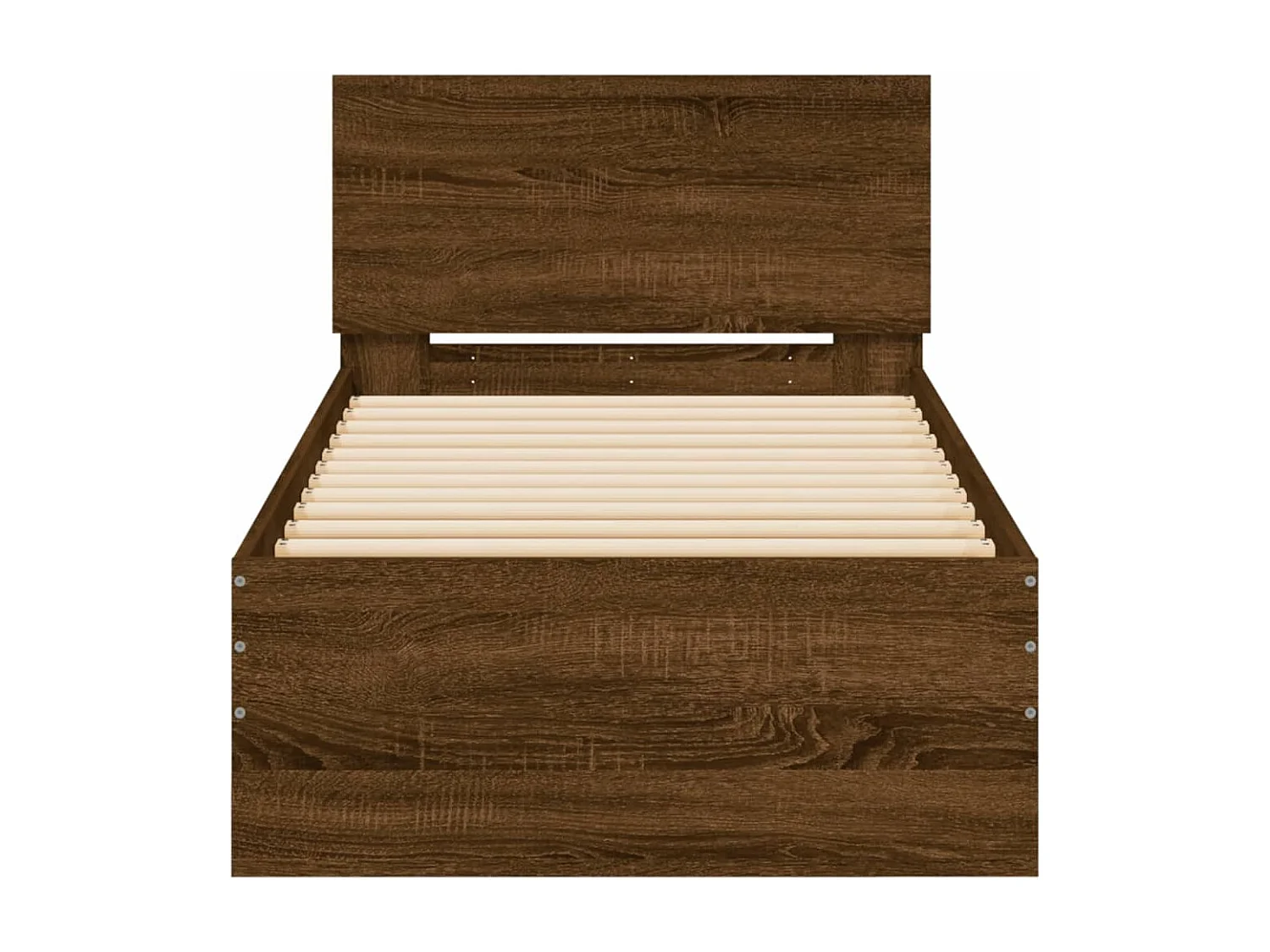 Lit-90x190 cm tête de lit chêne marron bois ingénierie HOQW72336