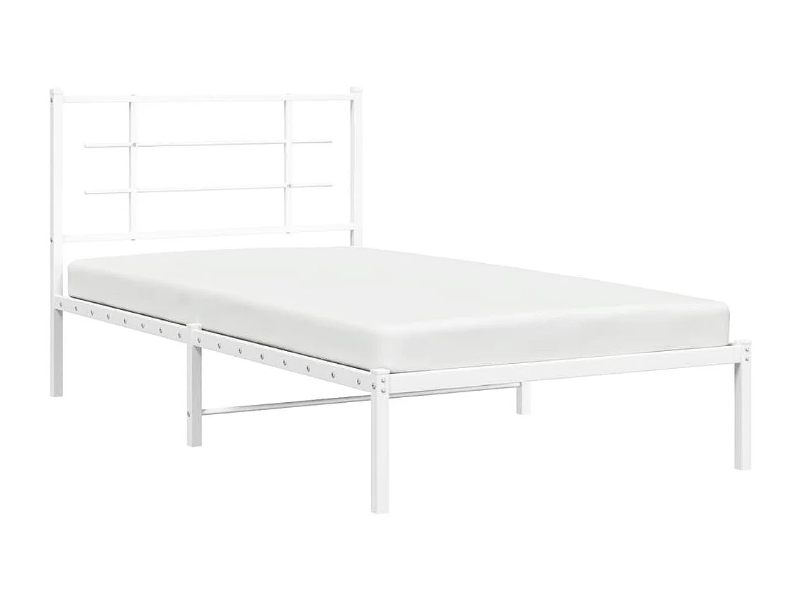 Bedframe met hoofdbord metaal wit 100x190 cm NL28611