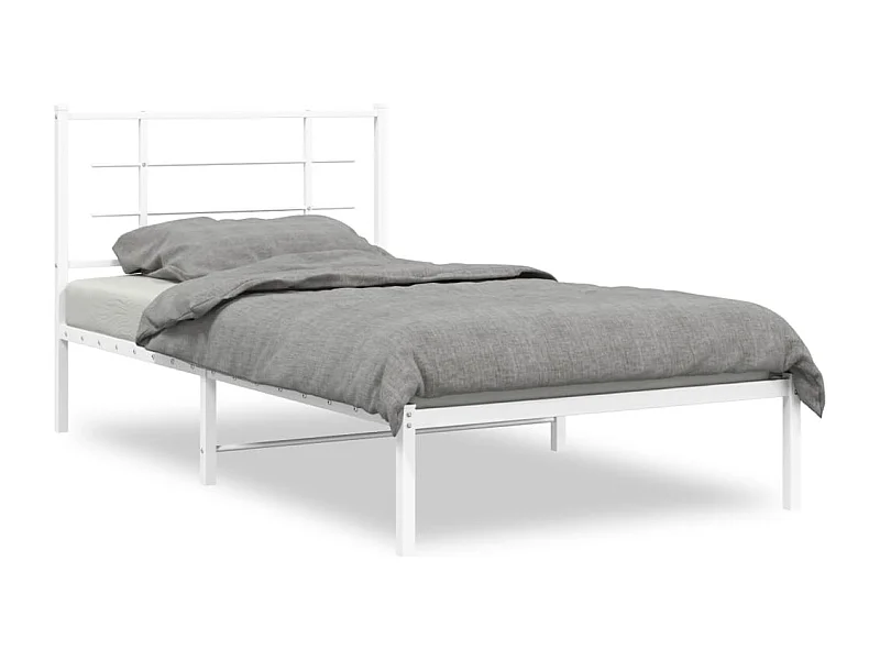 Bedframe met hoofdbord metaal wit 100x190 cm NL28611