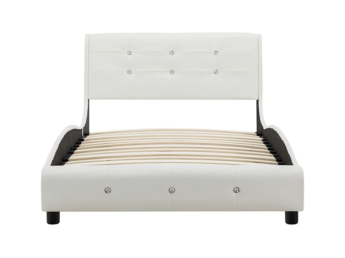 Lit-90x200 cm + matelas Blanc Similicuir HOQW70449