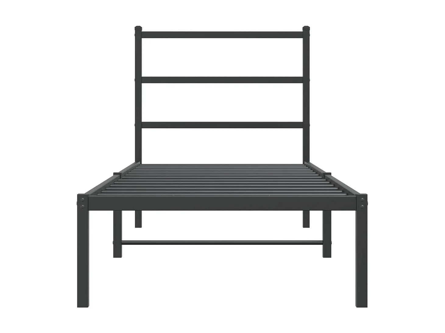 Cama com cabeceira 75x190 cm metal preto PT264191