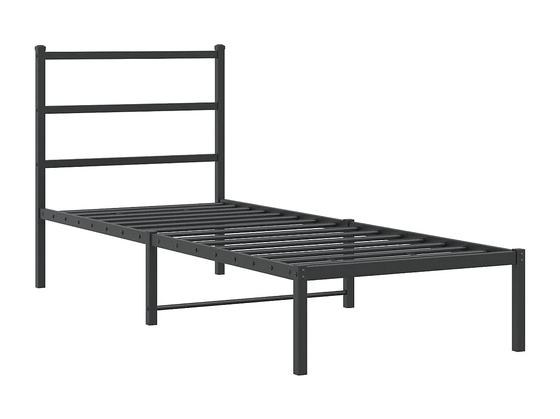 Cama com cabeceira 75x190 cm metal preto PT264191