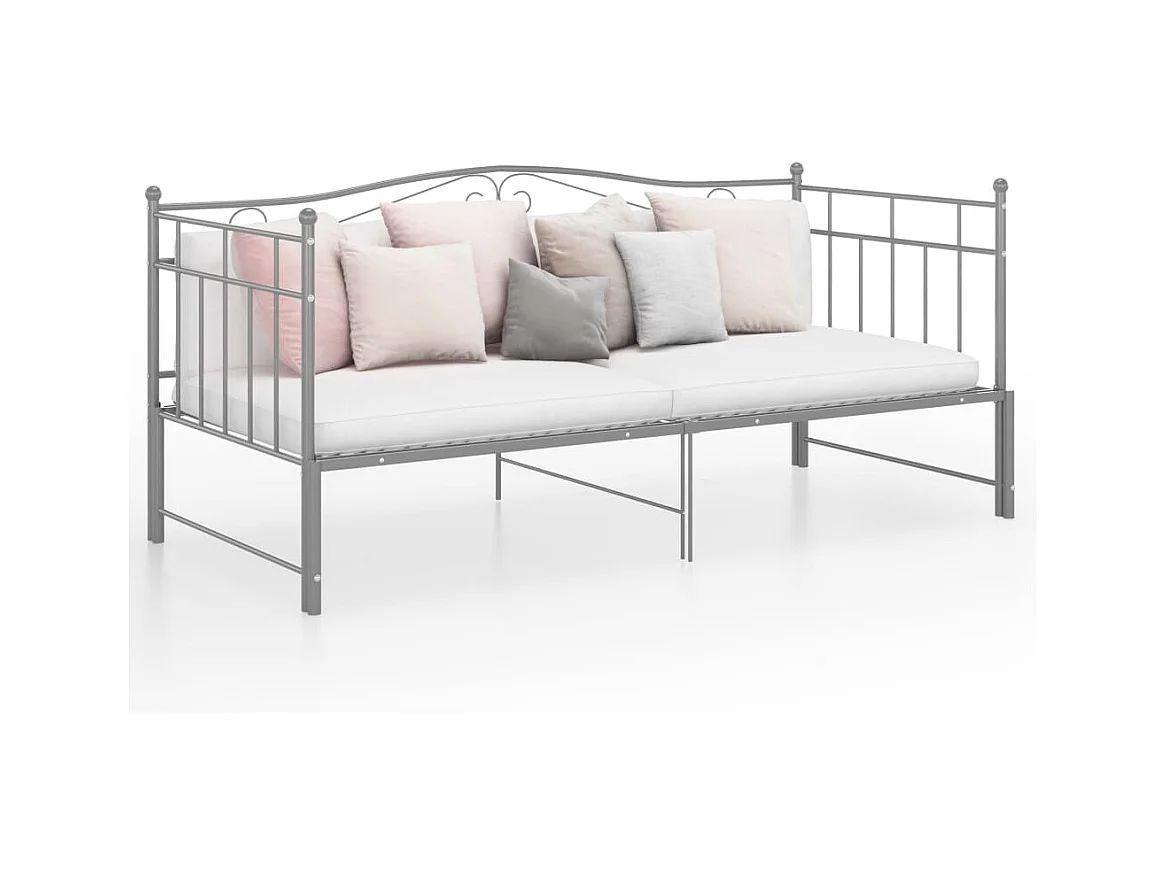 Lit-90x200 cm extensible Gris Métal HOQW62006