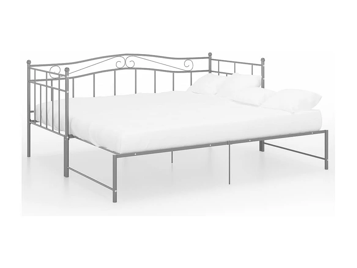 Lit-90x200 cm extensible Gris Métal HOQW62006