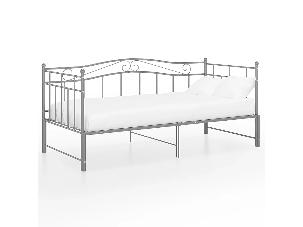 Lit-90x200 cm extensible Gris Métal HOQW62006
