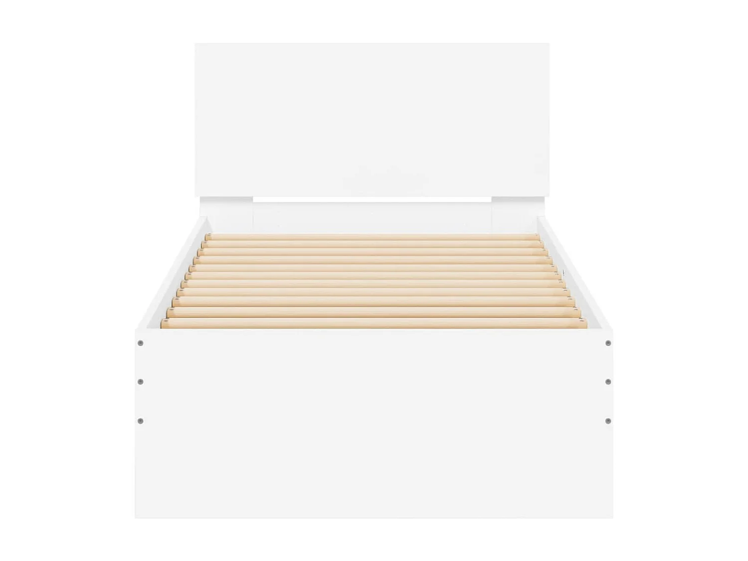 Lit-90x190 cm + tête de lit blanc bois d'ingénierie HOQW51368