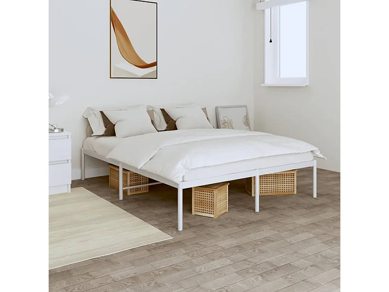 Cama 160x200 cm metal branco PT237370