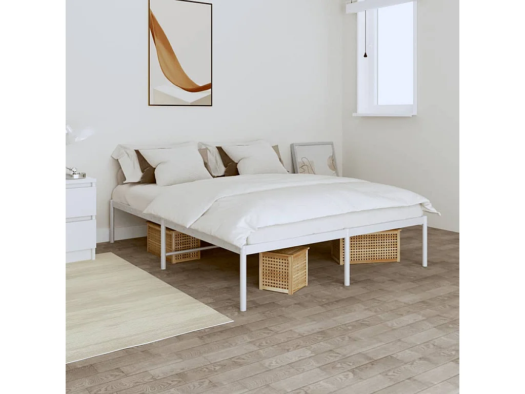 Cama -160x200 cm de metal blanca YOE18955