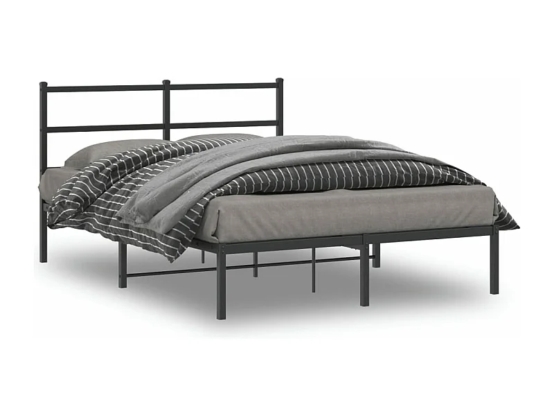 Cama com cabeceira 135x190 cm metal preto PT918608