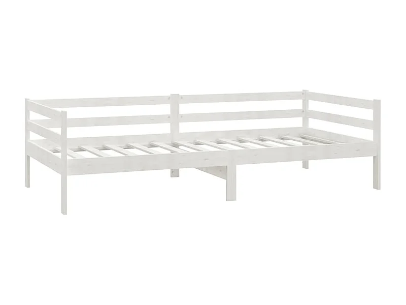 Cama de solteiro com gavetas 90x200 cm pinho maciço branco PT902068