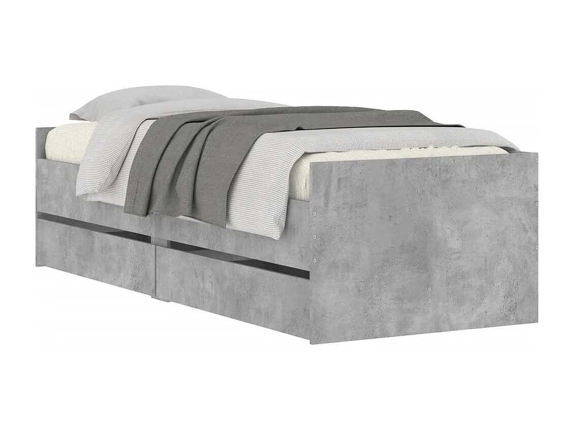 Cama solteiro pequena c/ gavetas cinzento-cimento PT246097