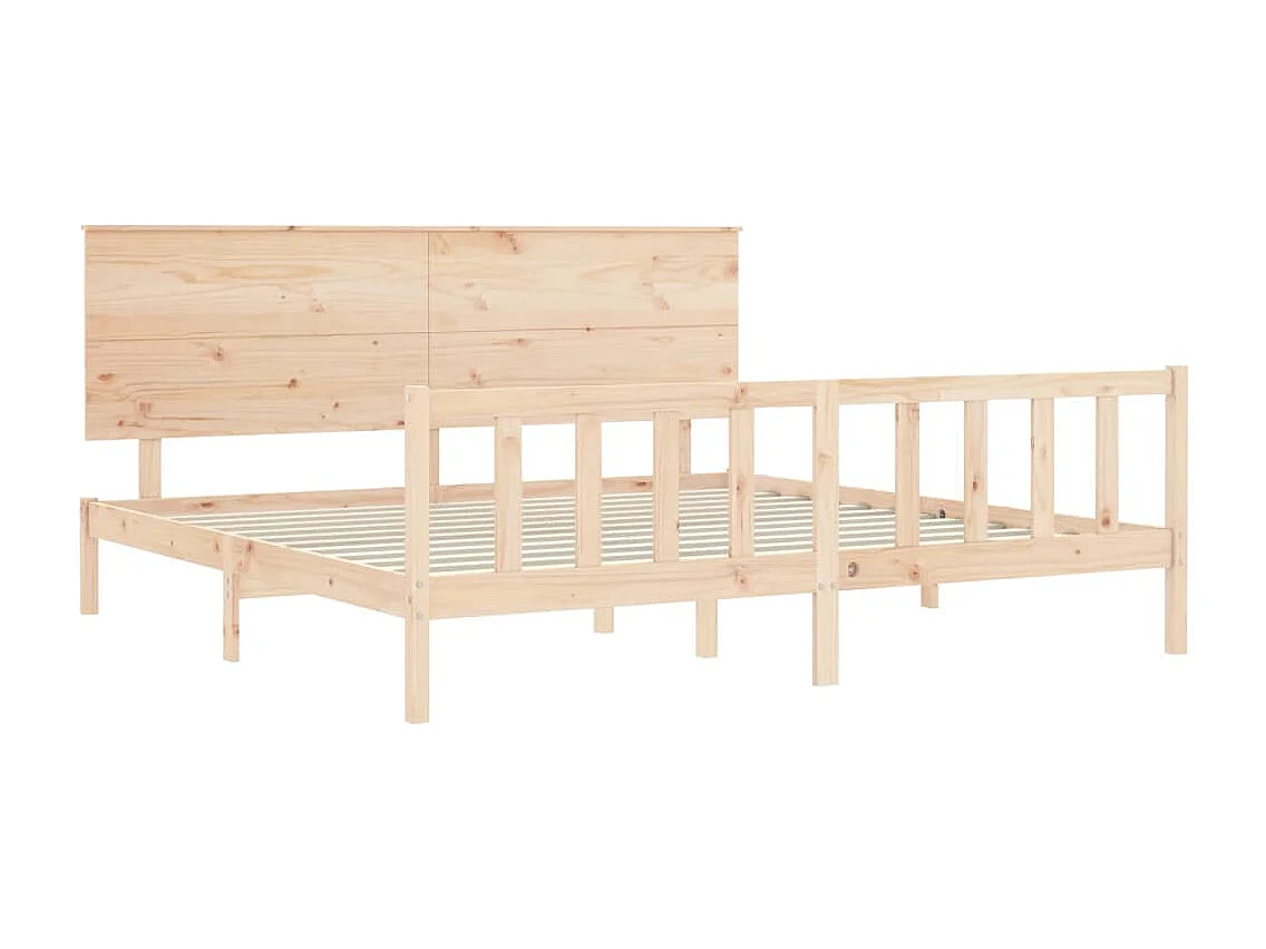 Lit-200x200 cm + tête de lit bois massif HOQW26314