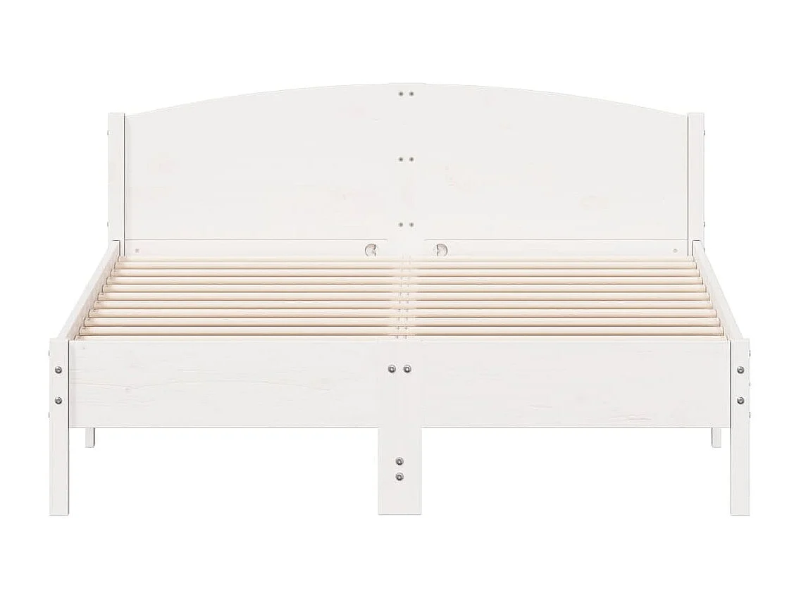 Lit-140x200 cm + tête de lit blanc bois pin massif HOQW15589