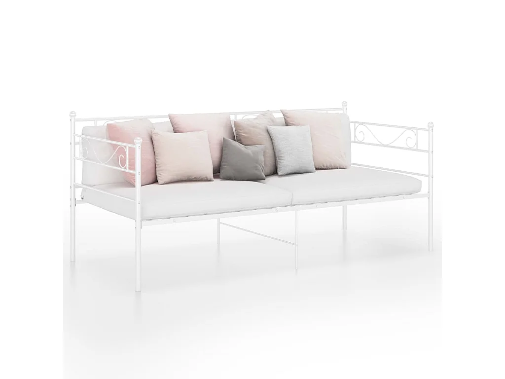 Lit-90x200 cm Blanc Métal HOQW24449