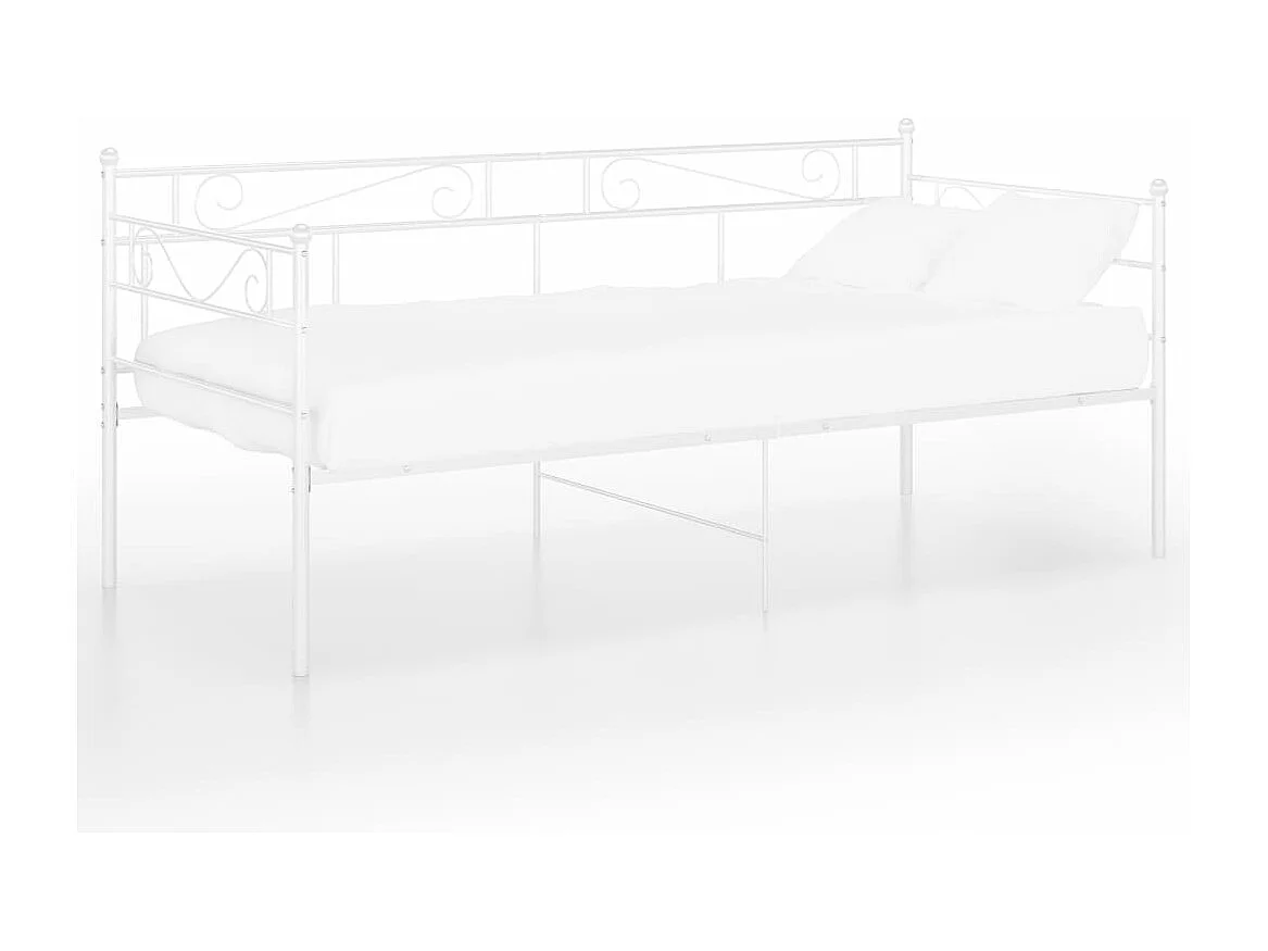 Lit-90x200 cm Blanc Métal HOQW24449