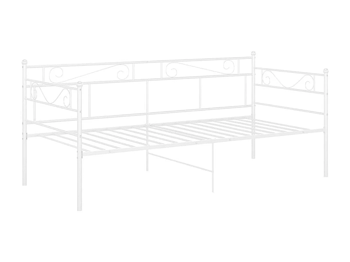 Lit-90x200 cm Blanc Métal HOQW24449