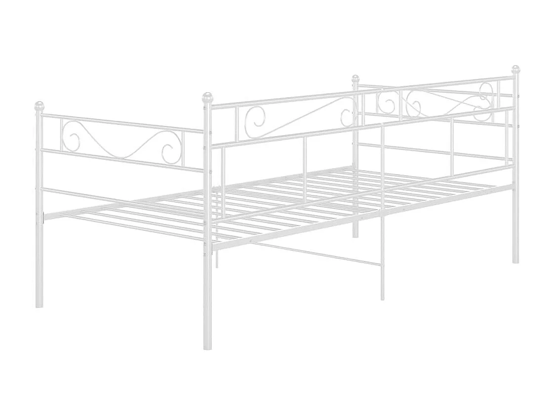 Lit-90x200 cm Blanc Métal HOQW24449