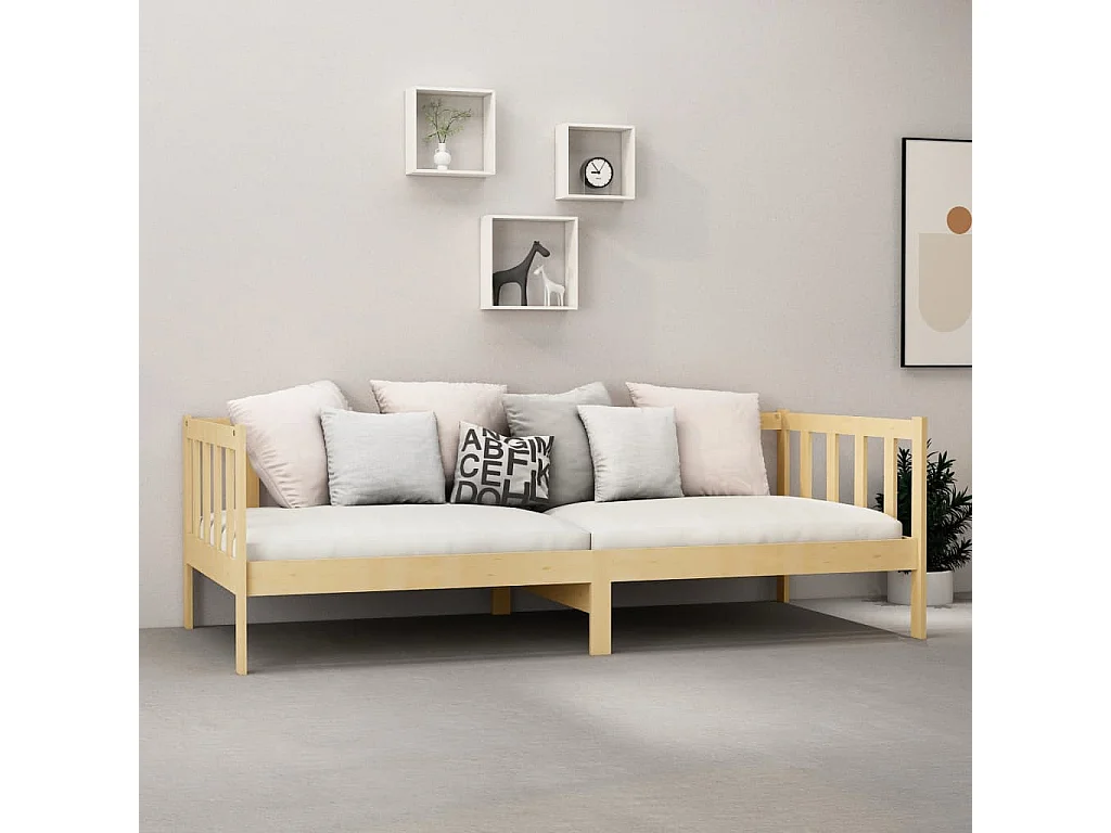 Lit-90x200 cm de repos + matelas Bois de pin massif HOQW19541