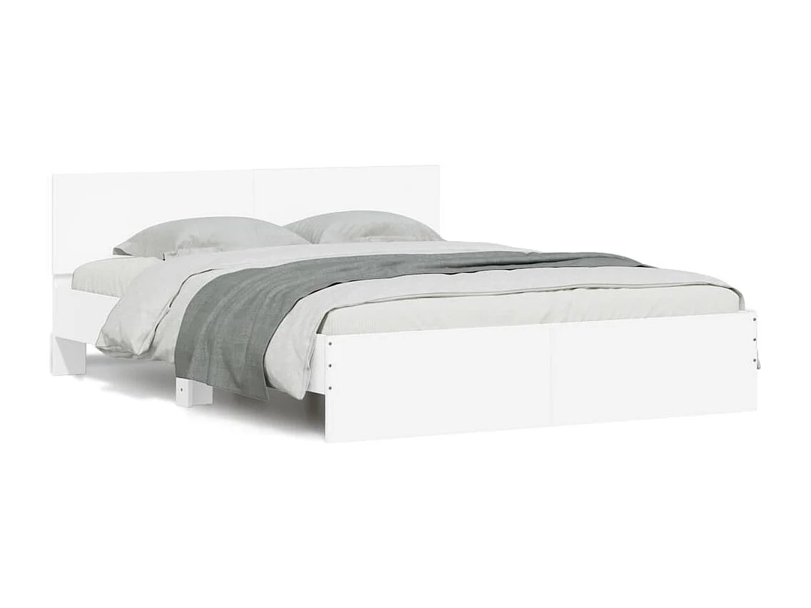 Lit-140x200 cm + tête de lit blanc HOQW36326