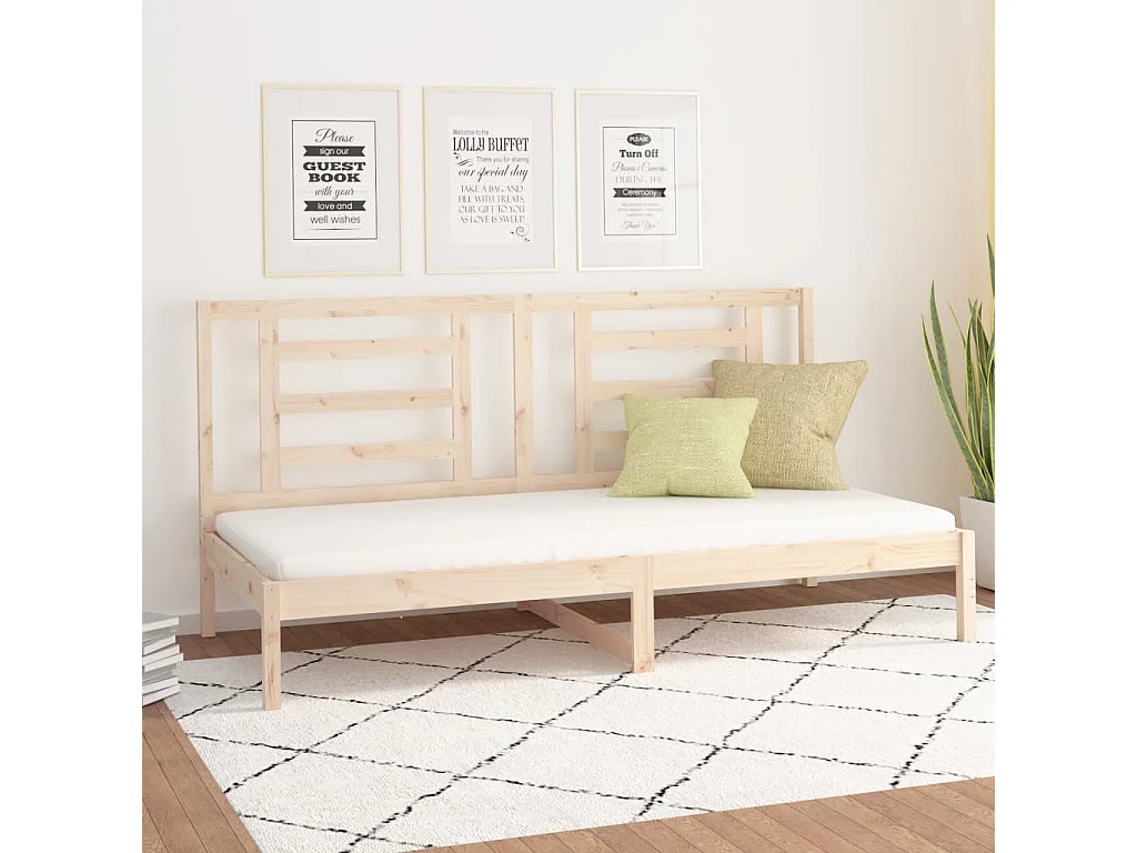 Cama -90x200 cm madera maciza de pino YOE74296