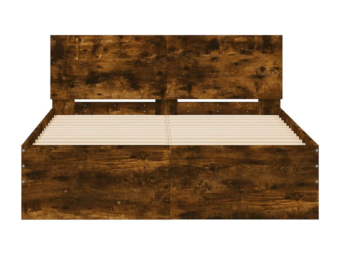 Lit-120x190 cm + tête de lit chêne fumé HOQW68279