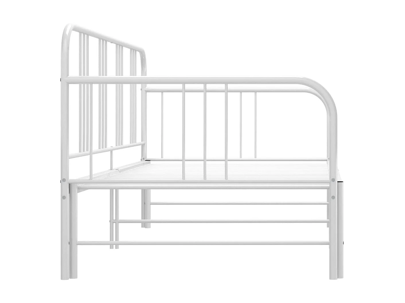 Slaapbankframe uittrekbaar metaal wit 90x200 cm NL56229
