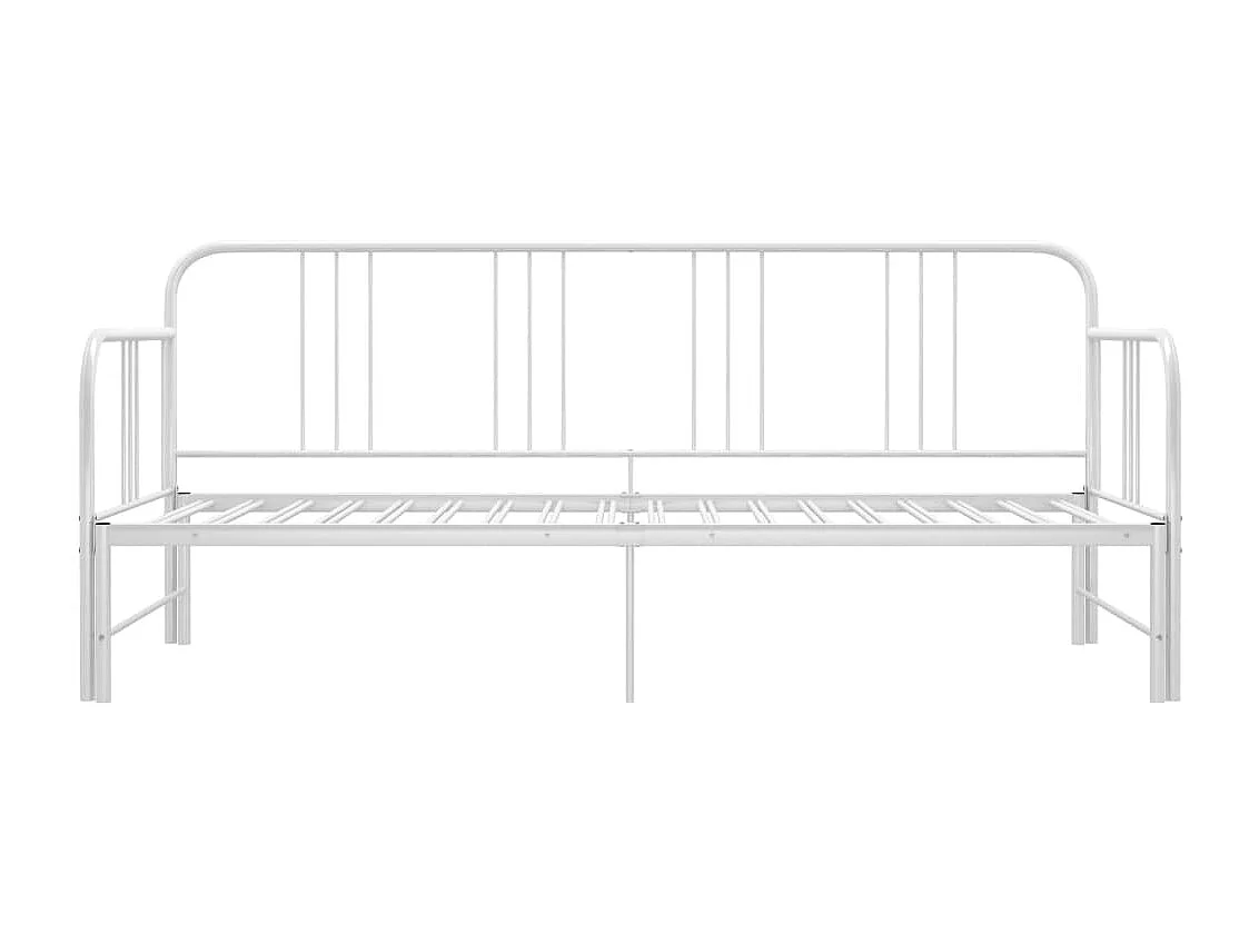 Lit-90x200 cm extensible Blanc Métal HOQW99357