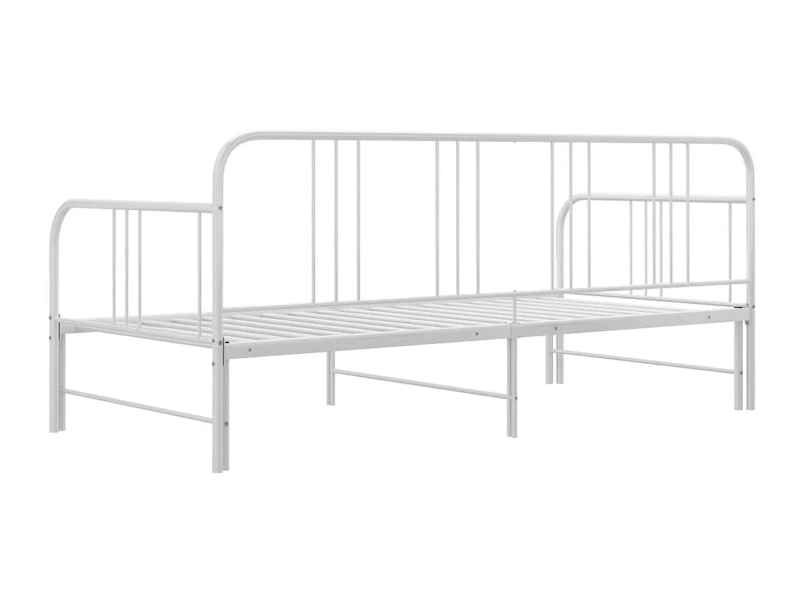 Lit-90x200 cm extensible Blanc Métal HOQW99357