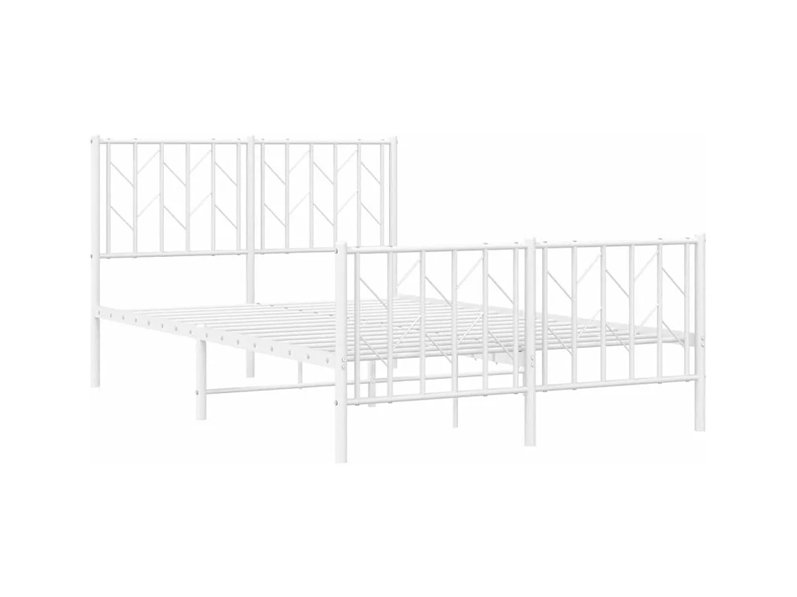 Cama com cabeceira e pés 120x190 cm metal branco PT927406