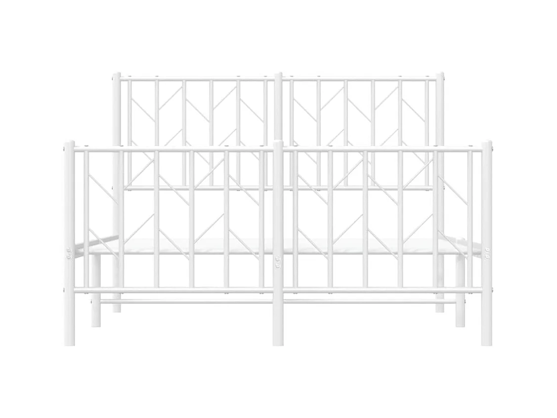 Cama com cabeceira e pés 120x190 cm metal branco PT927406