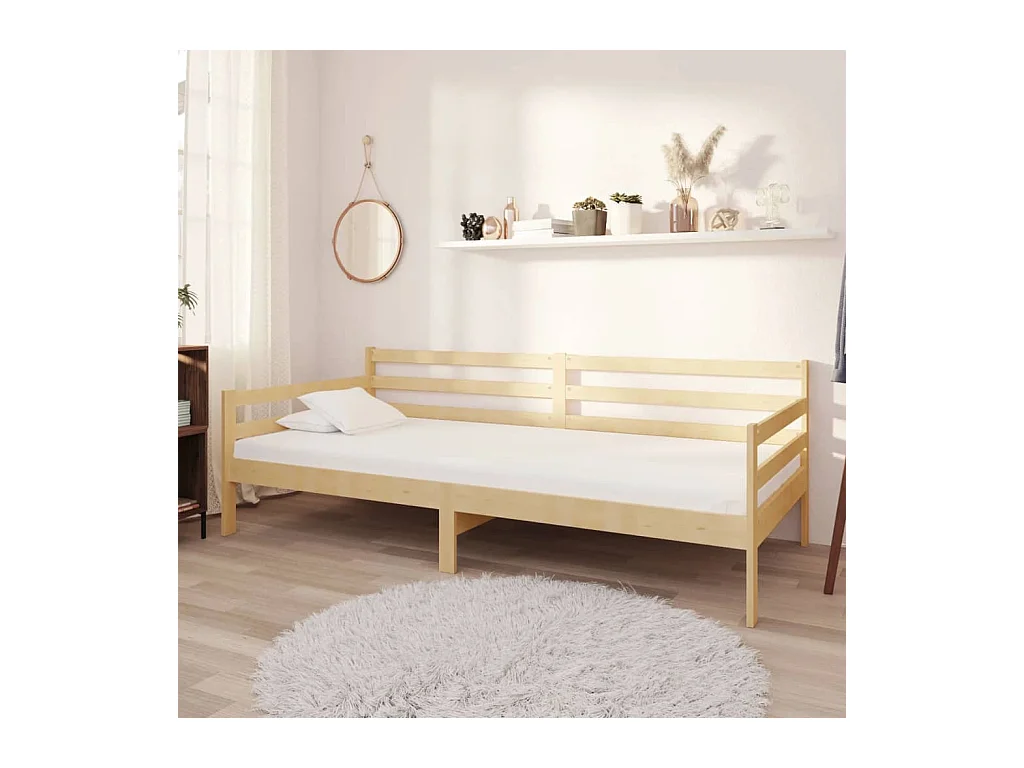 Lit-90x200 cm de repos + matelas Bois de pin massif HOQW13896