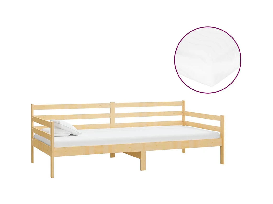 Slaapbank met matras massief grenenhout 90x200 cm NL46146