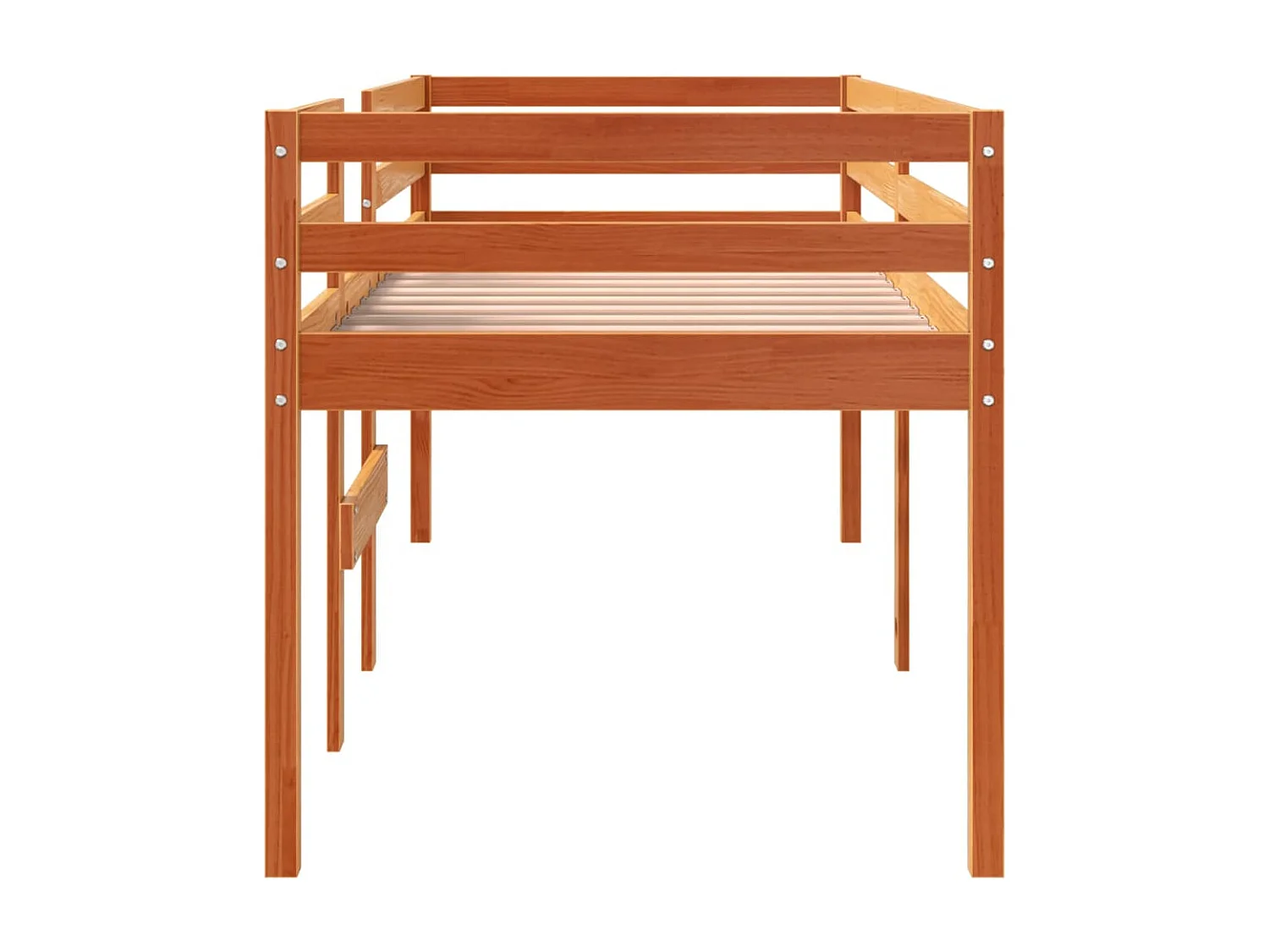 Lit haut-80x200 cm cire marron bois de pin massif HOQW61935