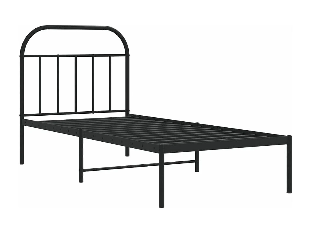 Cama com cabeceira 80x200 cm metal preto PT223897