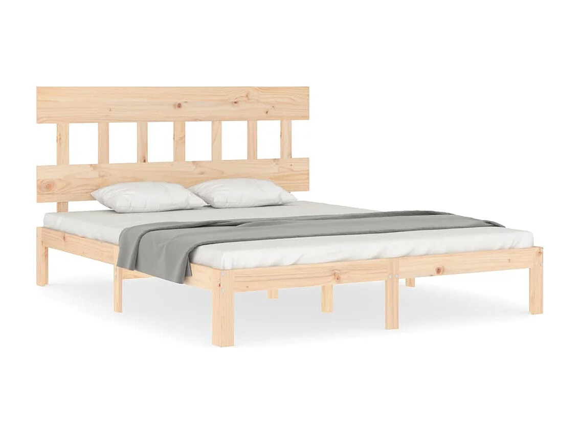 Cama com cabeceira 160x200 cm madeira maciça PT148286