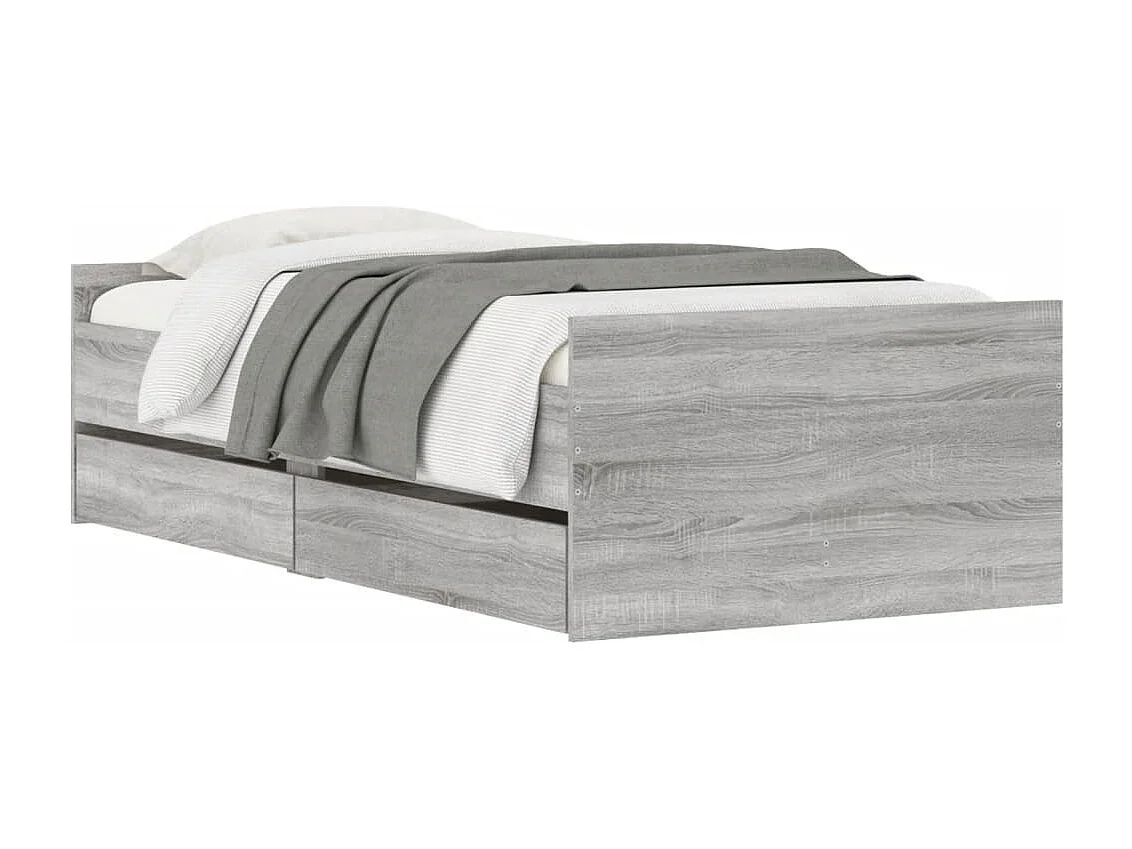 Lit-75x190 cm + tiroirs sonoma gris HOQW21933
