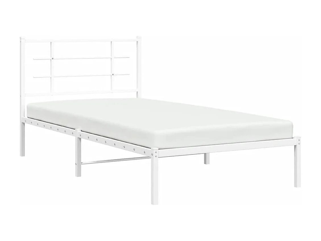 Bedframe met hoofdbord metaal wit 107x203 cm NL67896