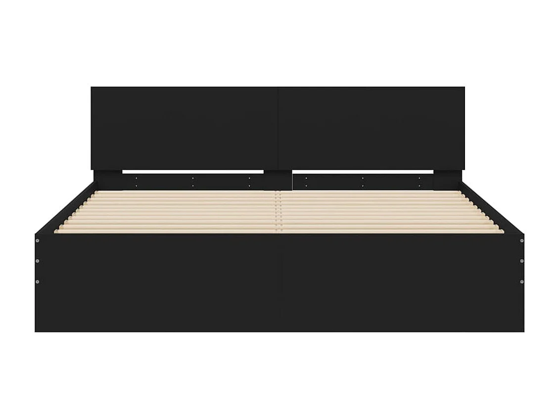Bedframe met hoofdeinde zwart 140x190 cm NL43156