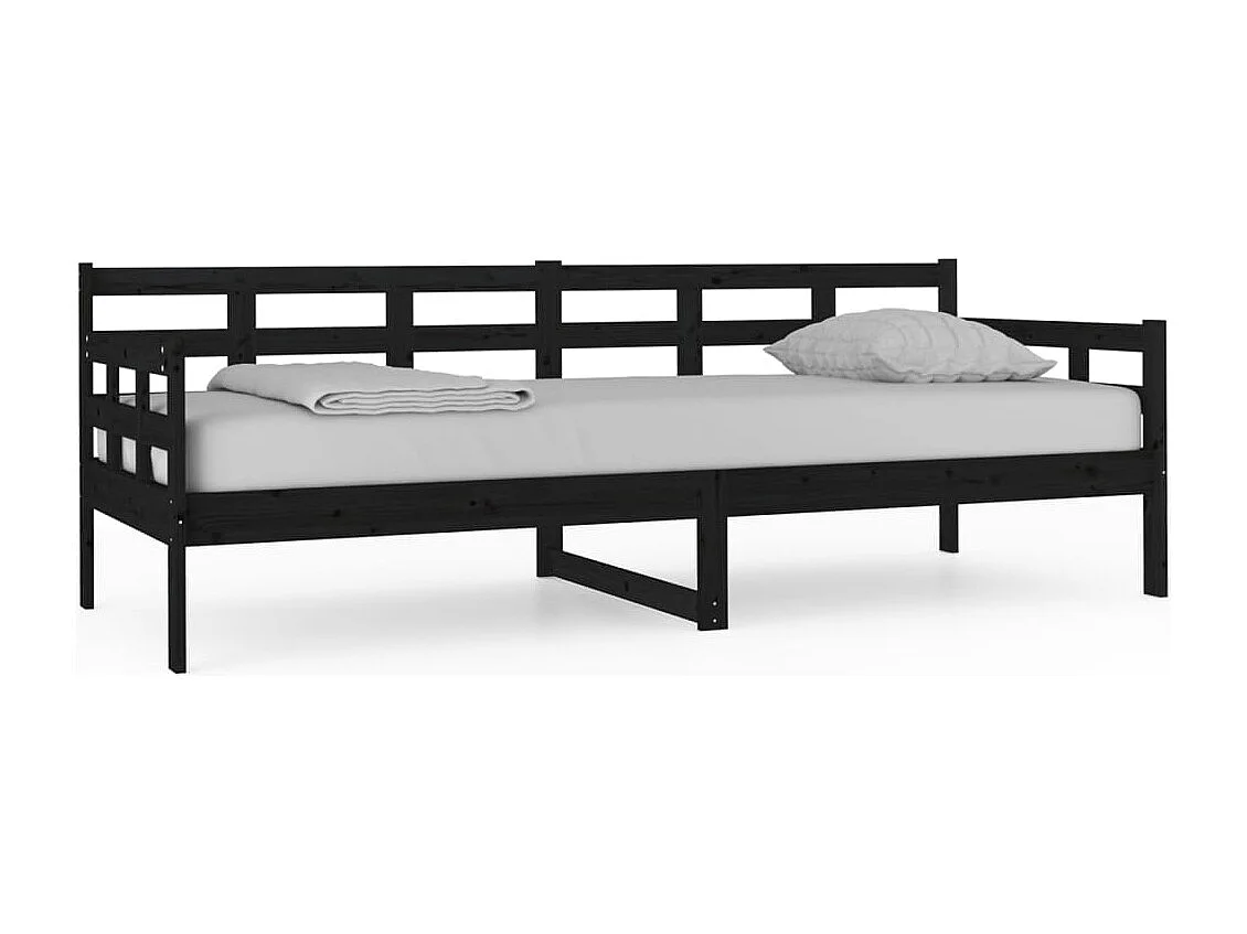 Tagesbett,Sofabett Schwarz Massivholz Kiefer 80x200 cm -gkd44315