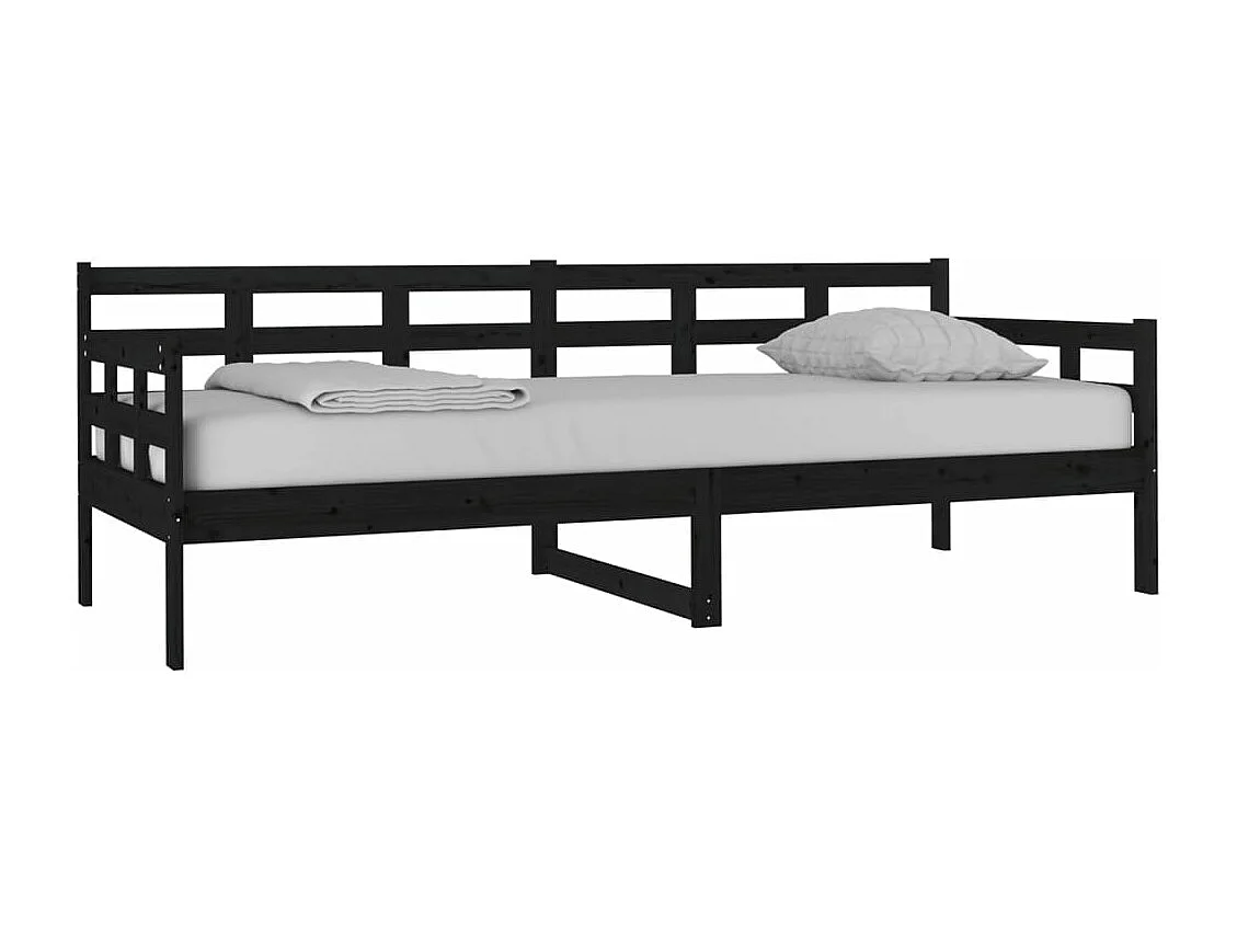 Tagesbett,Sofabett Schwarz Massivholz Kiefer 80x200 cm -gkd44315